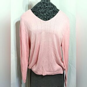 Pink V-Neck Sweater LizGolf Lux Edition